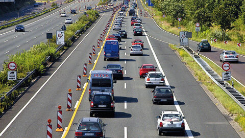 Baustelle auf der Autobahn