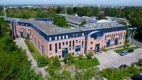 Luftaufnahme des Polizeipräsidiums Südhessen