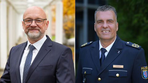 Polizeipräsident Christian Vögele und Polizeivizepräsident Dirk Fornoff 