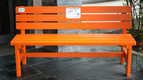 Orange Bank aus Holz