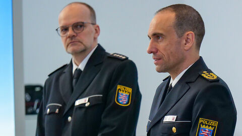 v.l.: Guido Rehr, Leiter Presse- und Öffentlichkeitsarbeit und Torsten Krückemeier, Polizeipräsident