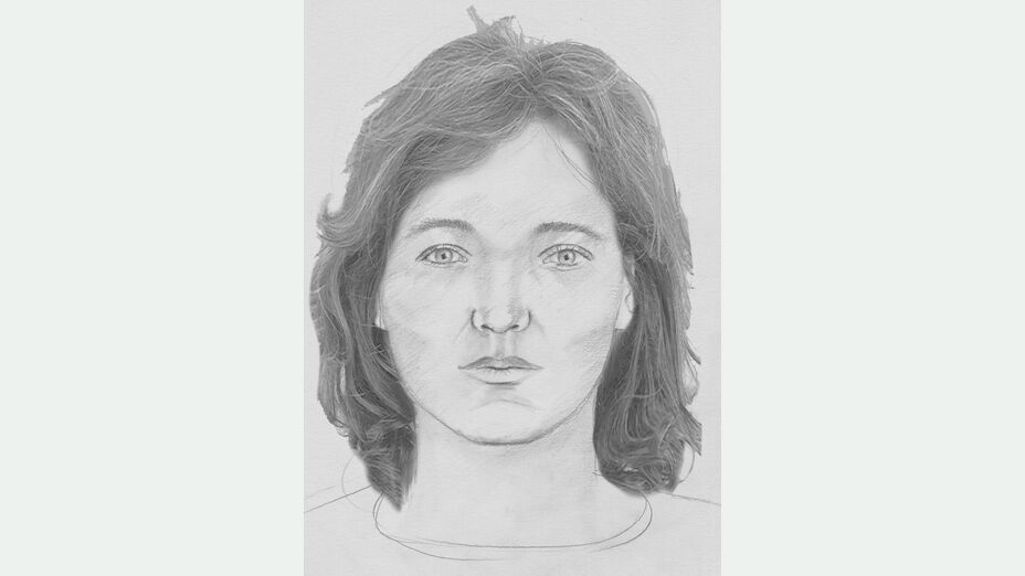 Rekonstruierte Portraitzeichnung in schwarz-weiß