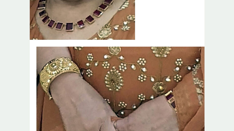 Geraubter Hals- und Armschmuck